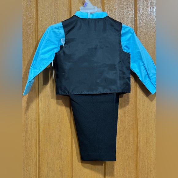 Boys Blue and Black Pinstripe Suit Set 12 months NWT 4 piece suit - Picture 6 of 7